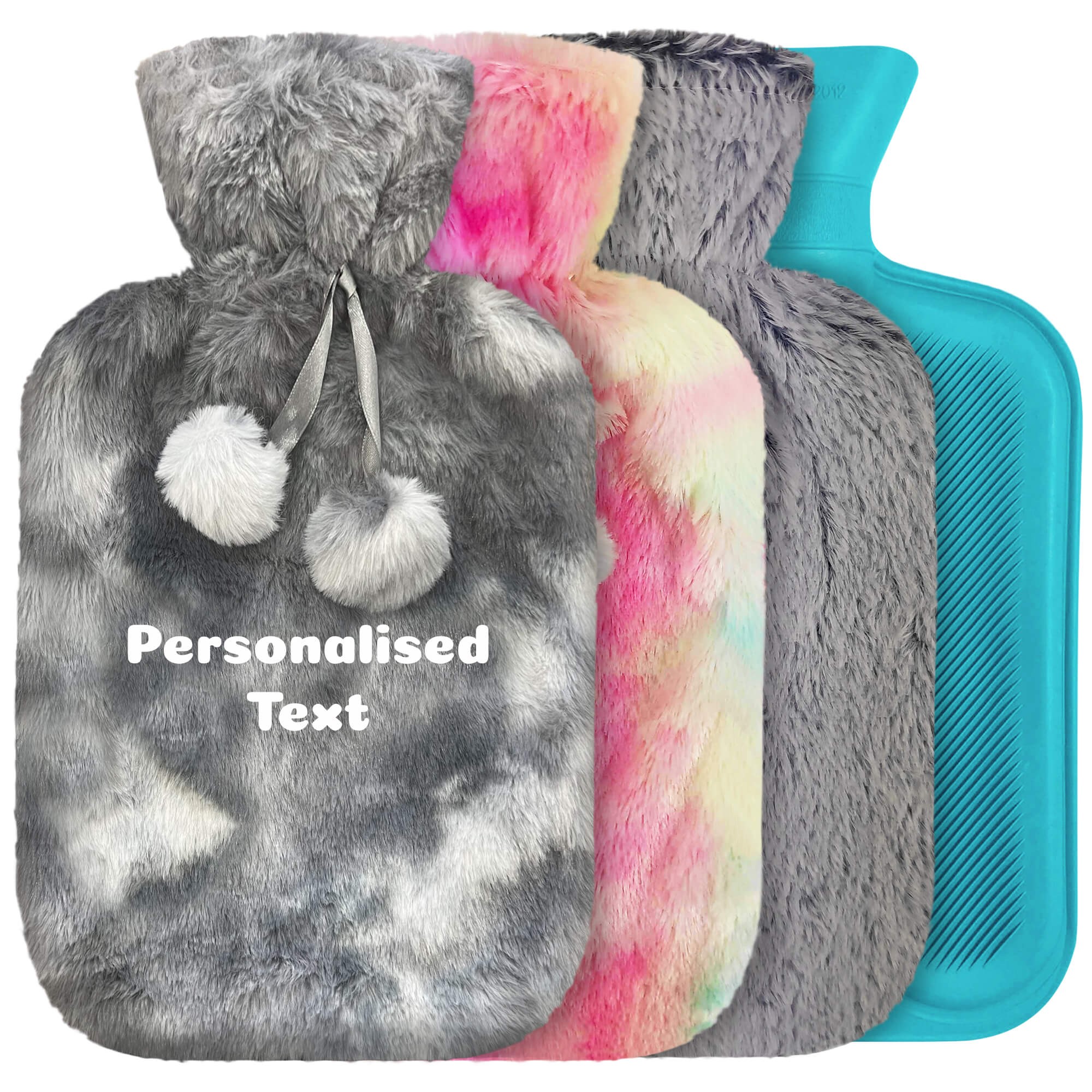 Personalised 2 Litre Hot Water Bottle with Faux Fur Cover