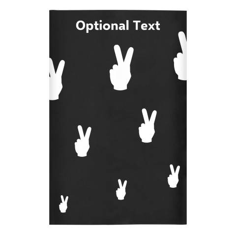 Regular (38cm x 25cm) (Two Finger Icon) - Black - Stretch Polyester (Personalised with Text)
