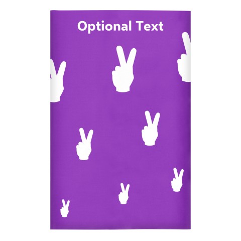 Regular (38cm x 25cm) (Two Finger Icon) - Purple - Stretch Polyester (Personalised with Text)