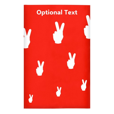Regular (38cm x 25cm) (Two Finger Icon) - Red - Stretch Polyester (Personalised with Text)