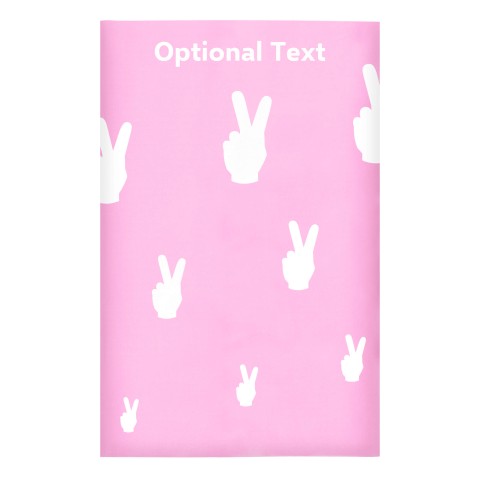 Regular (38cm x 25cm) (Two Finger Icon) - Baby Pink - Stretch Polyester (Personalised with Text)