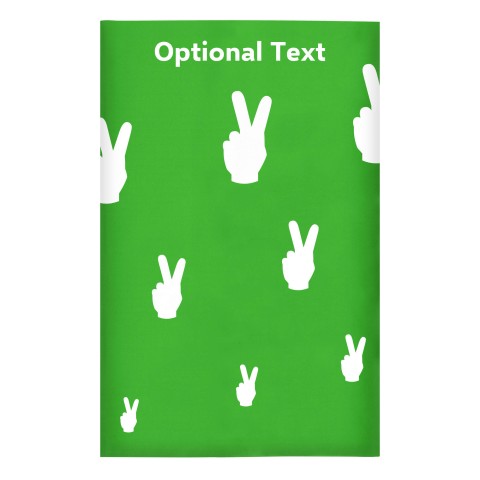 Regular (38cm x 25cm) (Two Finger Icon) - Bright Green - Stretch Polyester (Personalised with Text)