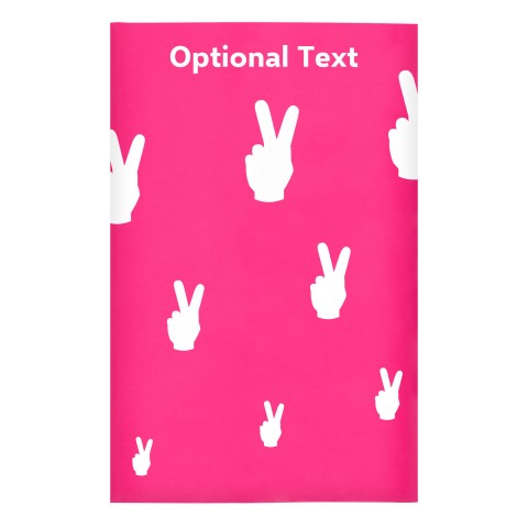 Regular (38cm x 25cm) (Two Finger Icon) - Fuchsia Pink - Stretch Polyester (Personalised with Text)