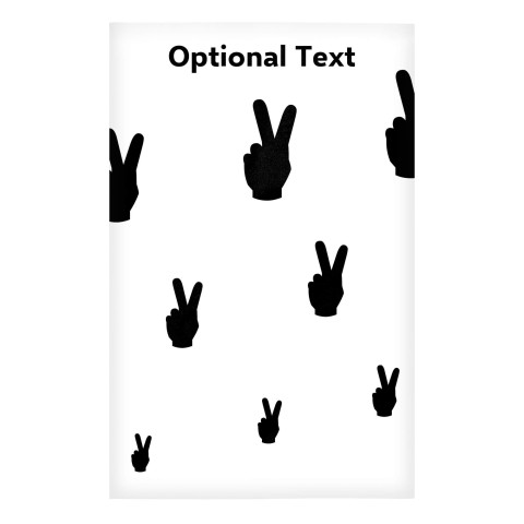 Regular (38cm x 25cm) (Two Finger Icon) - White - Stretch Polyester (Personalised with Text)