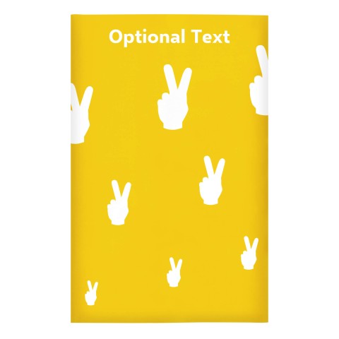 Regular (38cm x 25cm) (Two Finger Icon) - Yellow - Stretch Polyester (Personalised with Text)