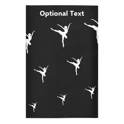 Regular (38cm x 25cm) (Ballet Icon) - Black - Stretch Polyester (Personalised with Text)