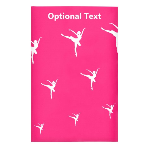 Regular (38cm x 25cm) (Ballet Icon) - Fuchsia Pink - Stretch Polyester (Personalised with Text)