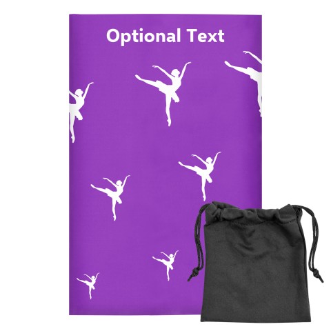 Regular (38cm x 25cm) (Ballet Icon) - Purple - Stretch Polyester (Personalised with Text) with Small Black Storage Pouch