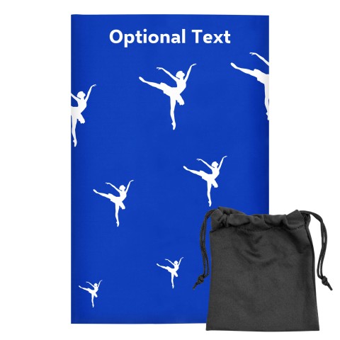 Regular (38cm x 25cm) (Ballet Icon) - Royal Blue - Stretch Polyester (Personalised with Text) with Small Black Storage Pouch