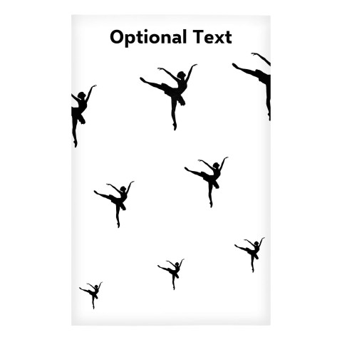 Regular (38cm x 25cm) (Ballet Icon) - White - Stretch Polyester (Personalised with Text)