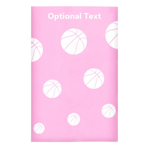 Regular (38cm x 25cm) (Basketball Icon) - Baby Pink - Stretch Polyester (Personalised with Text)