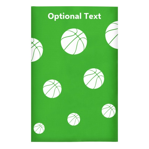 Regular (38cm x 25cm) (Basketball Icon) - Bright Green - Stretch Polyester (Personalised with Text)