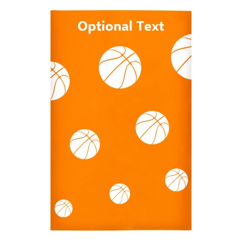 Regular (38cm x 25cm) (Basketball Icon) - Orange - Stretch Polyester (Personalised with Text)