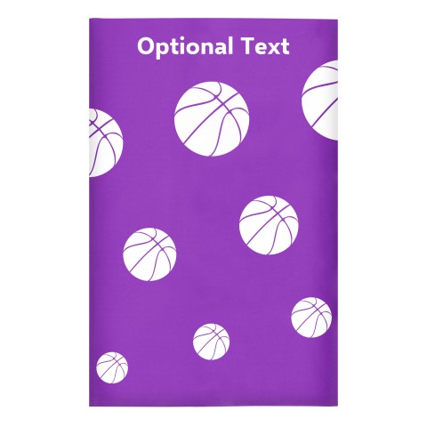 Regular (38cm x 25cm) (Basketball Icon) - Purple - Stretch Polyester (Personalised with Text)