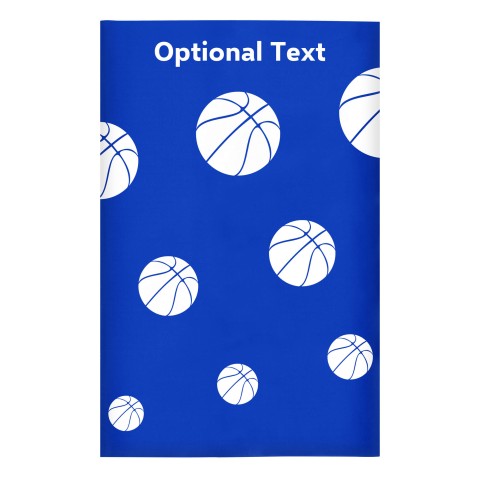 Regular (38cm x 25cm) (Basketball Icon) - Royal Blue - Stretch Polyester (Personalised with Text)