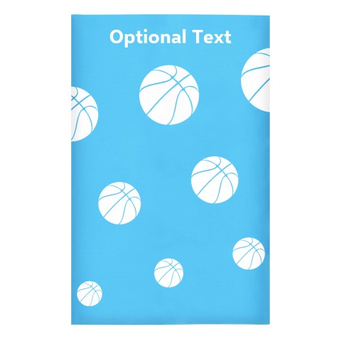 Regular (38cm x 25cm) (Basketball Icon) - Sky Blue - Stretch Polyester (Personalised with Text)