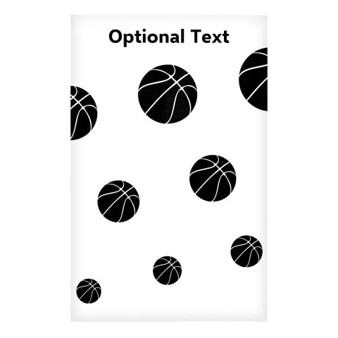 Regular (38cm x 25cm) (Basketball Icon) - White - Stretch Polyester (Personalised with Text)