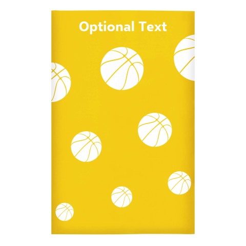 Regular (38cm x 25cm) (Basketball Icon) - Yellow - Stretch Polyester (Personalised with Text)