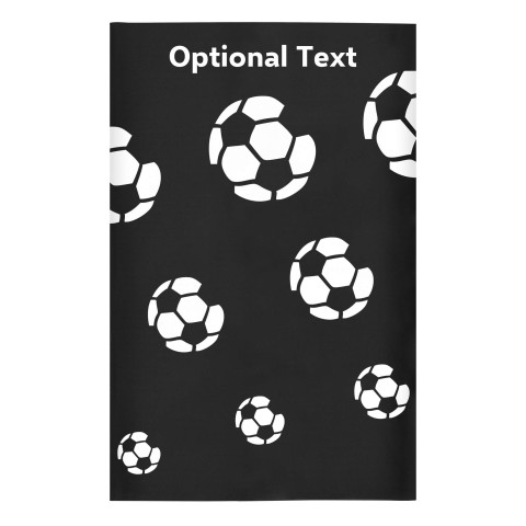Regular (38cm x 25cm) (Football Icon) - Black - Stretch Polyester (Personalised with Text)
