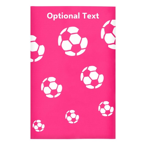 Regular (38cm x 25cm) (Football Icon) - Fuchsia Pink - Stretch Polyester (Personalised with Text)