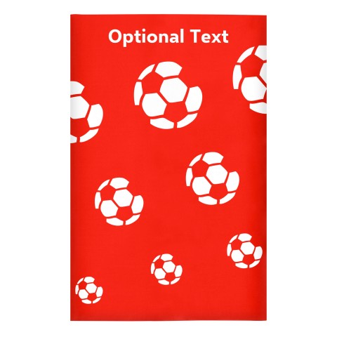 Regular (38cm x 25cm) (Football Icon) - Red - Stretch Polyester (Personalised with Text)