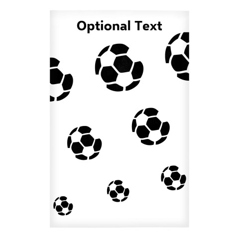 Regular (38cm x 25cm) (Football Icon) - White - Stretch Polyester (Personalised with Text)