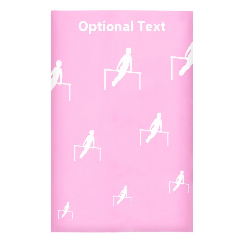 Regular (38cm x 25cm) (Gymnastics Icon) - Baby Pink - Stretch Polyester (Personalised with Text)