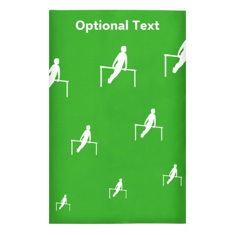 Regular (38cm x 25cm) (Gymnastics Icon) - Bright Green - Stretch Polyester (Personalised with Text)