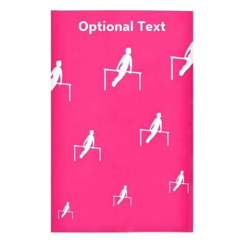 Regular (38cm x 25cm) (Gymnastics Icon) - Fuchsia Pink - Stretch Polyester (Personalised with Text)