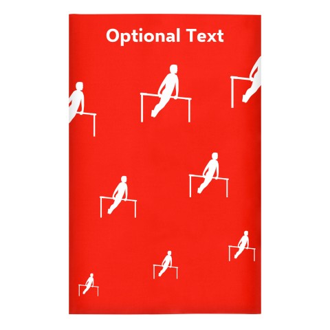 Regular (38cm x 25cm) (Gymnastics Icon) - Red - Stretch Polyester (Personalised with Text)