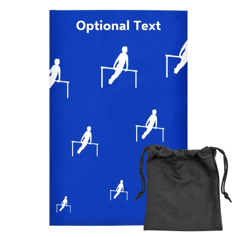 Regular (38cm x 25cm) (Gymnastics Icon) - Royal Blue - Stretch Polyester (Personalised with Text) with Small Black Storage Pouch