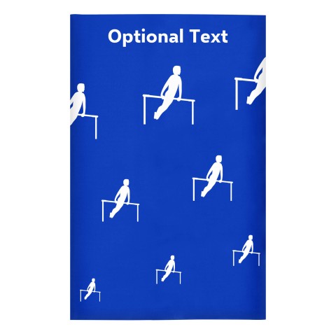 Regular (38cm x 25cm) (Gymnastics Icon) - Royal Blue - Stretch Polyester (Personalised with Text)