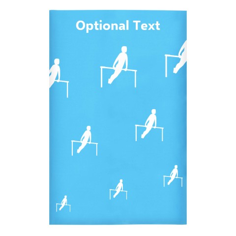 Regular (38cm x 25cm) (Gymnastics Icon) - Sky Blue - Stretch Polyester (Personalised with Text)