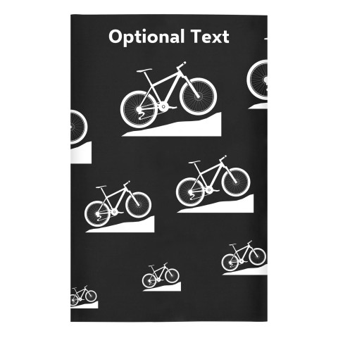 Regular (38cm x 25cm) (Mountain Biking Icon) - Black - Stretch Polyester (Personalised with Text)