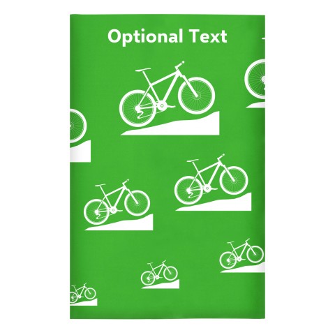 Regular (38cm x 25cm) (Mountain Biking Icon) - Bright Green - Stretch Polyester (Personalised with Text)