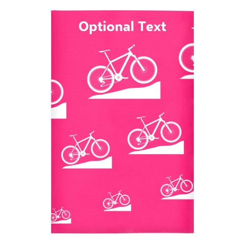 Regular (38cm x 25cm) (Mountain Biking Icon) - Fuchsia Pink - Stretch Polyester (Personalised with Text)