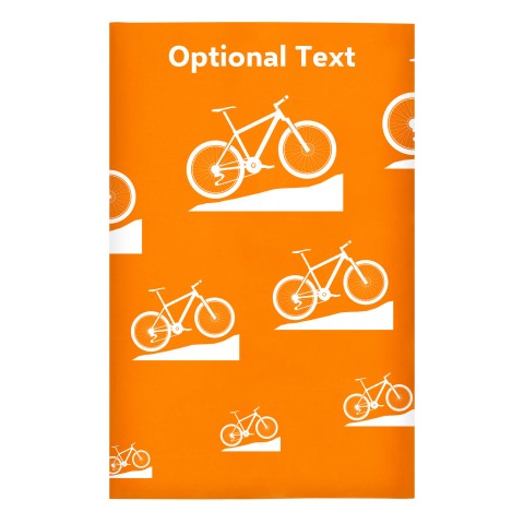 Regular (38cm x 25cm) (Mountain Biking Icon) - Orange - Stretch Polyester (Personalised with Text)