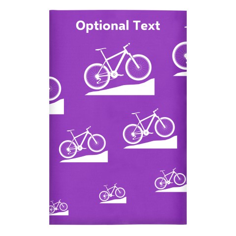 Regular (38cm x 25cm) (Mountain Biking Icon) - Purple - Stretch Polyester (Personalised with Text)
