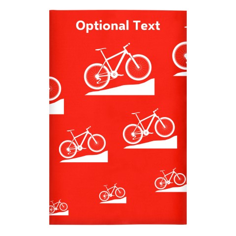Regular (38cm x 25cm) (Mountain Biking Icon) - Red - Stretch Polyester (Personalised with Text)