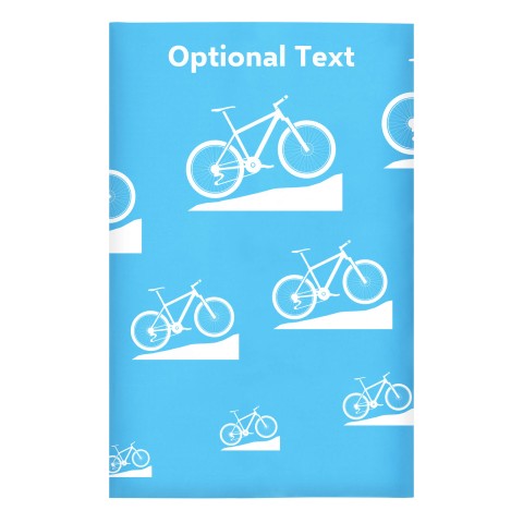 Regular (38cm x 25cm) (Mountain Biking Icon) - Sky Blue - Stretch Polyester (Personalised with Text)