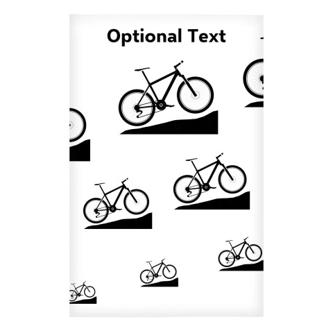 Regular (38cm x 25cm) (Mountain Biking Icon) - White - Stretch Polyester (Personalised with Text)