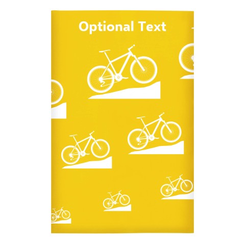 Regular (38cm x 25cm) (Mountain Biking Icon) - Yellow - Stretch Polyester (Personalised with Text)