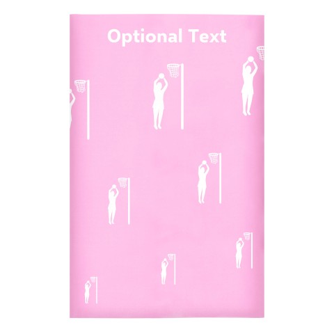 Regular (38cm x 25cm) (Netball Icon) - Baby Pink - Stretch Polyester (Personalised with Text)