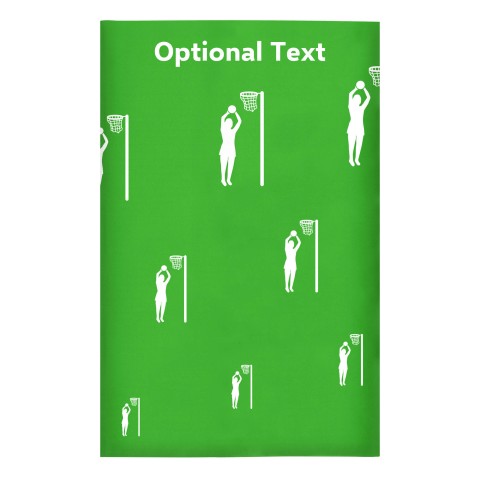 Regular (38cm x 25cm) (Netball Icon) - Bright Green - Stretch Polyester (Personalised with Text)
