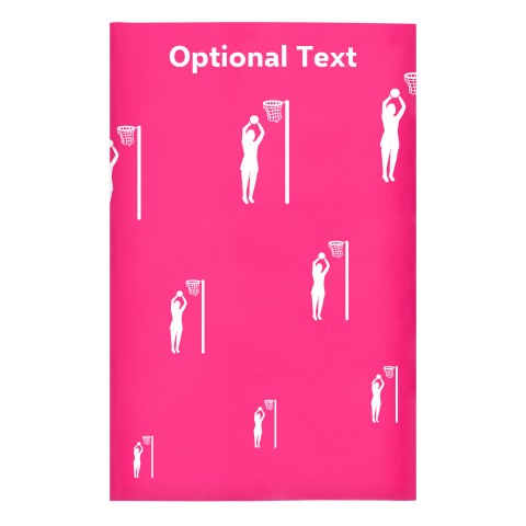 Regular (38cm x 25cm) (Netball Icon) - Fuchsia Pink - Stretch Polyester (Personalised with Text)