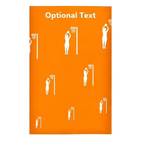 Regular (38cm x 25cm) (Netball Icon) - Orange - Stretch Polyester (Personalised with Text)