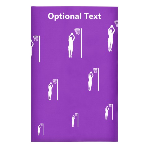 Regular (38cm x 25cm) (Netball Icon) - Purple - Stretch Polyester (Personalised with Text)