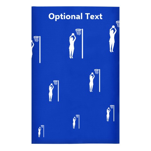 Regular (38cm x 25cm) (Netball Icon) - Royal Blue - Stretch Polyester (Personalised with Text)