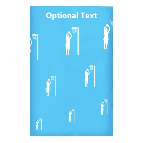 Regular (38cm x 25cm) (Netball Icon) - Sky Blue - Stretch Polyester (Personalised with Text)