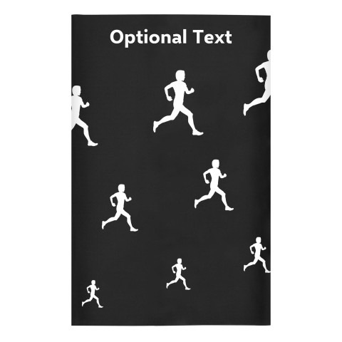 Regular (38cm x 25cm) (Running Icon) - Black - Stretch Polyester (Personalised with Text)